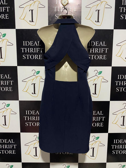 ASOS |M| BUST 18| B4| SOPHISTICATED NAVY BLUE HALTER BLAZER DRESS WITH LAPEL DETAIL