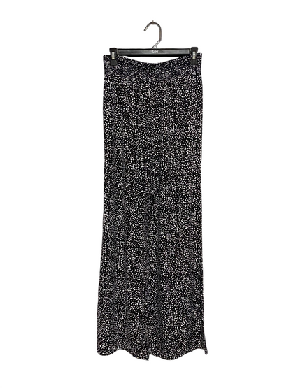 NEW LOOK |M| WAIST 28| B5| BLACK AND WHITE DALMATIAN PRINT WIDE-LEG PALAZZO PANTS