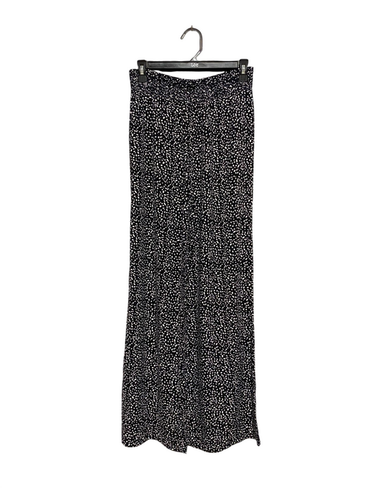NEW LOOK |M| WAIST 28| B5| BLACK AND WHITE DALMATIAN PRINT WIDE-LEG PALAZZO PANTS