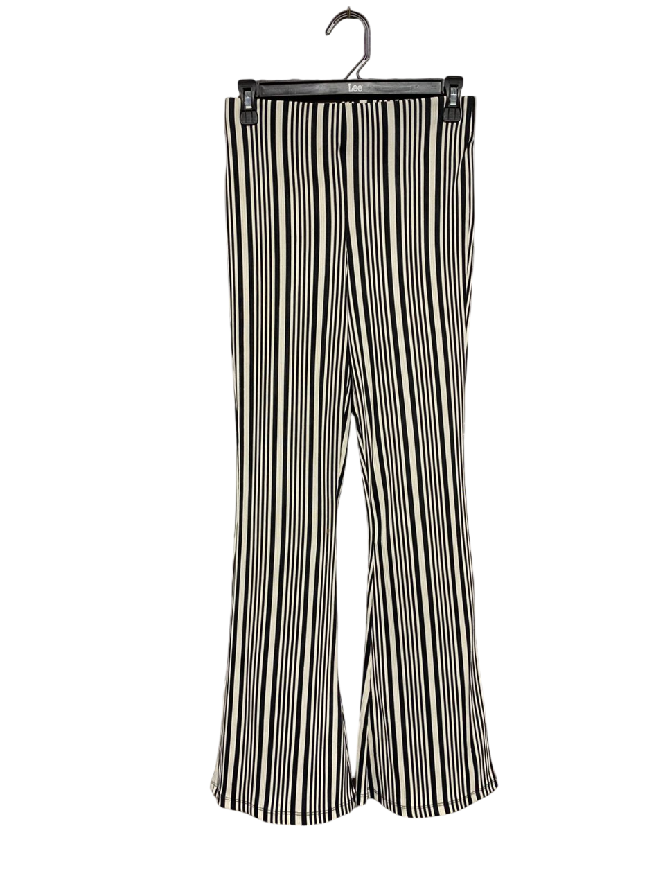 TOP SHOP |S| WAIST 26| B5| BLACK AND WHITE STRIPED FLARE LEG PANTS