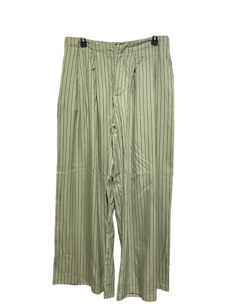 ASOS |XL| WAIST 32| B5| SAGE GREEN VERTICAL STRIPED WIDE-LEG TROUSERS