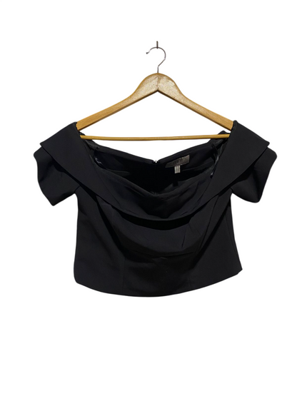 COAST |M| BUST 17| B5| BLACK OFF-THE-SHOULDER BARDOT CROP TOP