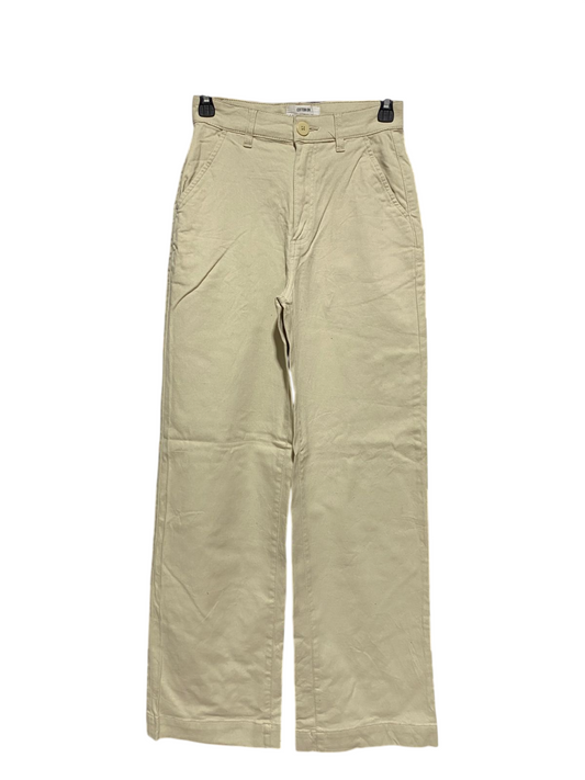 COTTON ON |S| WAIST 26| B5| KHAKI HIGH-WAIST STRAIGHT LEG CHINOS