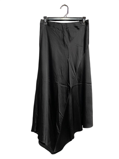 PRIMARK |M| WAIST 28| B5| LUXURIOUS BLACK SATIN ASYMMETRICAL MIDI SKIRT