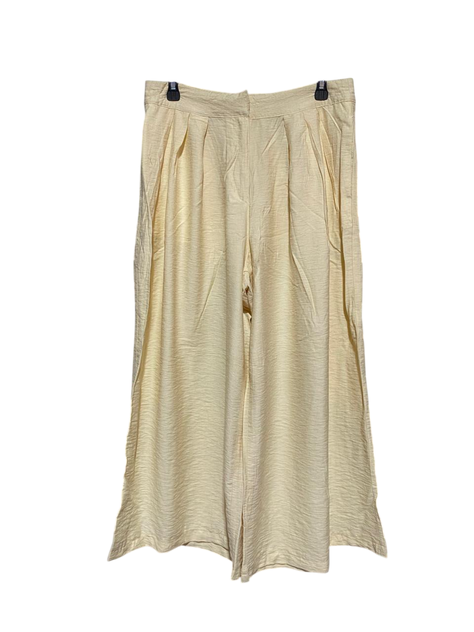 NEXT |L| WAIST 32| B5| CREAM TEXTURED PLEATED WIDE LEG PALAZZO PANTS