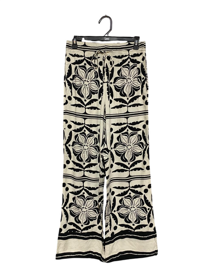 H&M |M| WAIST 28| B5| CHIC TROPICAL MONOCHROME WIDE-LEG PALAZZO PANTS