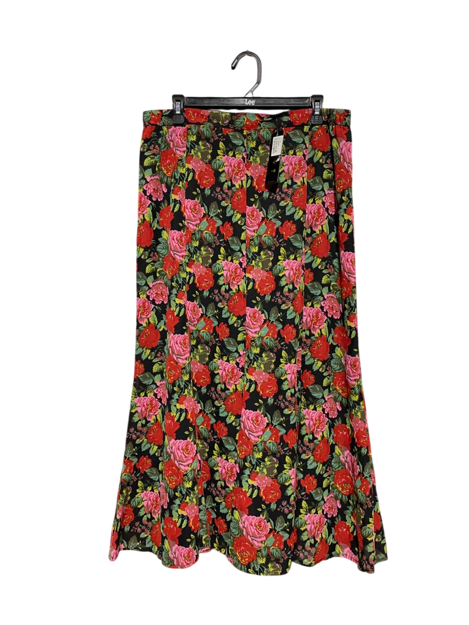 ELVI |XL| WAIST 34| B5| ELEGANT VIBRANT FLORAL PRINT HIGH-WAISTED MAXI SKIRT