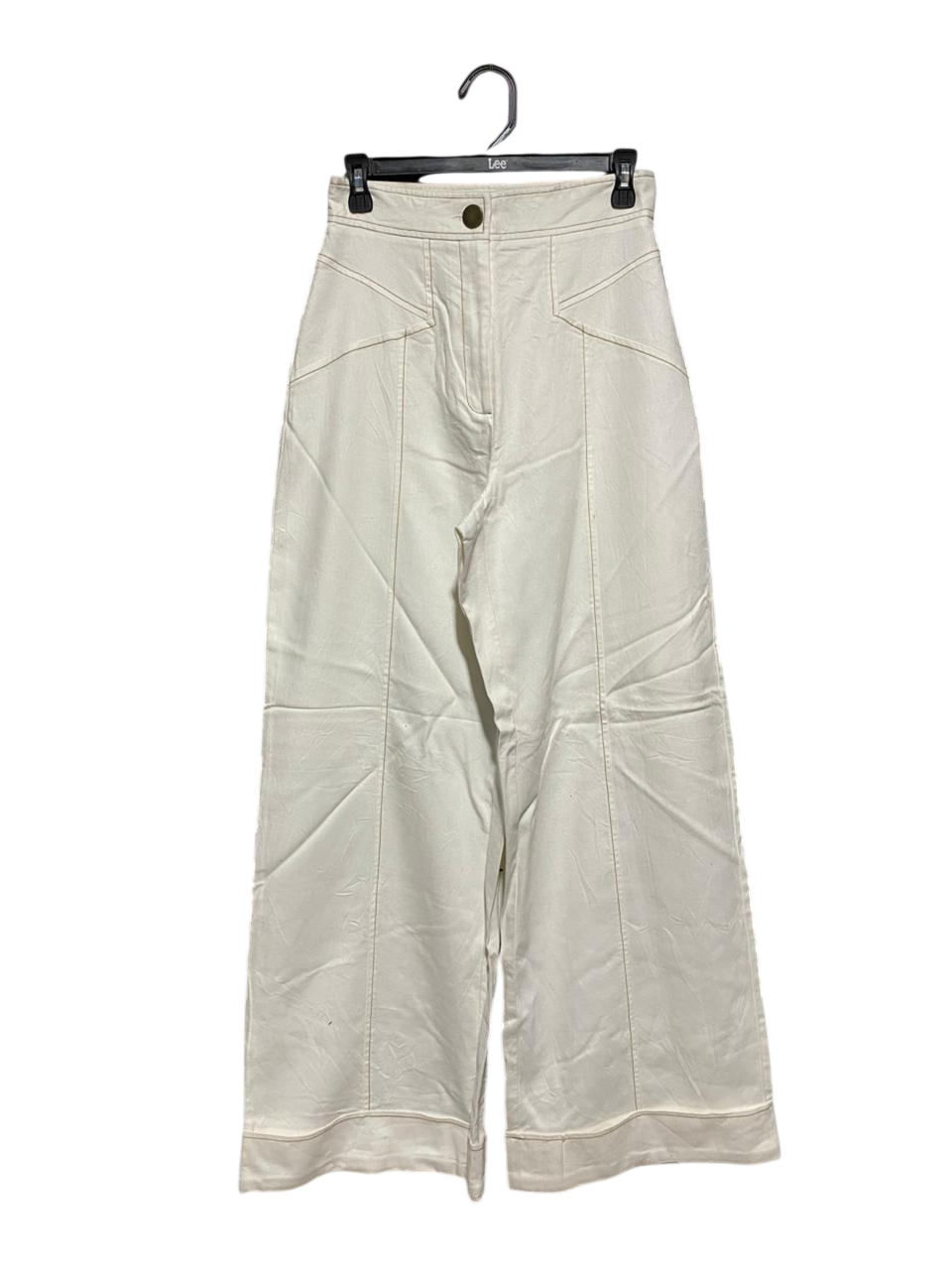 CUE |S| WAIST 26| B5| PREMIUM WHITE HIGH-WAISTED WIDE-LEG CULOTTE PANTS