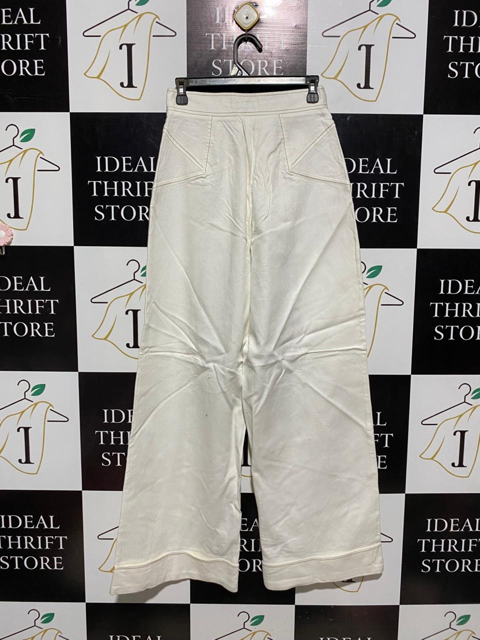CUE |S| WAIST 26| B5| PREMIUM WHITE HIGH-WAISTED WIDE-LEG CULOTTE PANTS