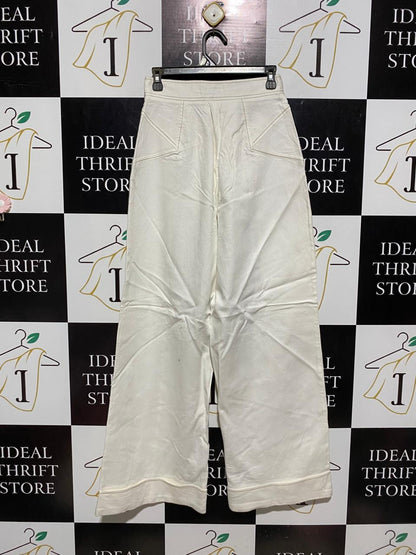 CUE |S| WAIST 26| B5| PREMIUM WHITE HIGH-WAISTED WIDE-LEG CULOTTE PANTS