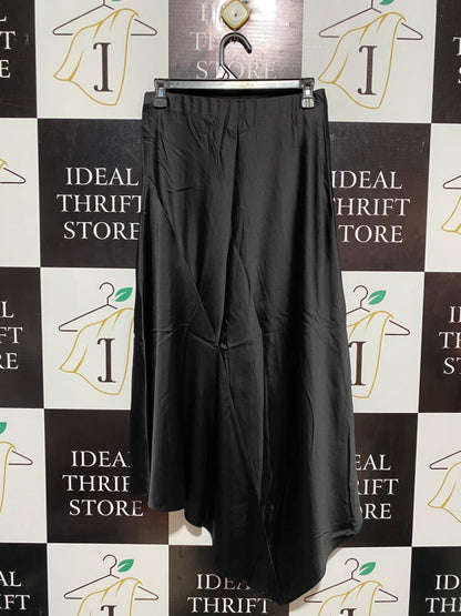 PRIMARK |M| WAIST 28| B5| LUXURIOUS BLACK SATIN ASYMMETRICAL MIDI SKIRT