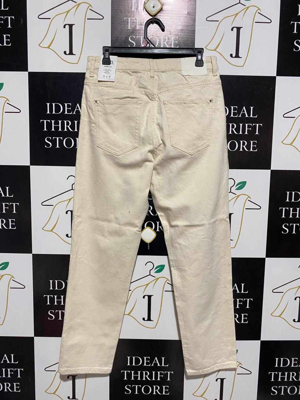 ZARA |L| WAIST 30| B5| BEIGE HIGH-RISE STRAIGHT LEG JEANS