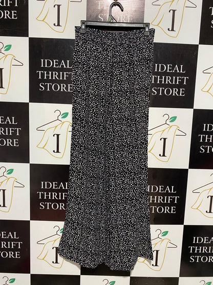 NEW LOOK |M| WAIST 28| B5| BLACK AND WHITE DALMATIAN PRINT WIDE-LEG PALAZZO PANTS
