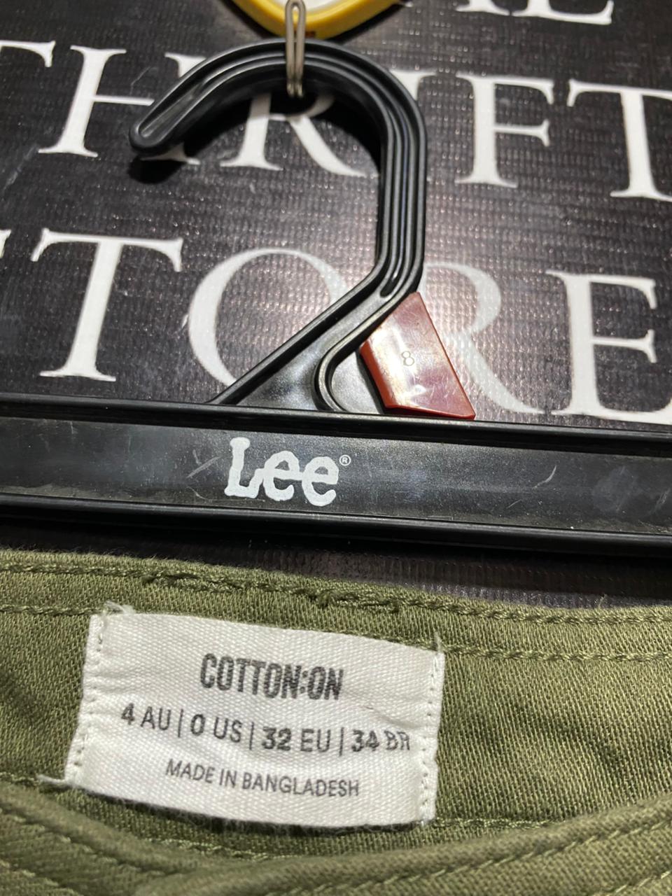 COTTON ON |S| WAIST 26| B5| CLASSIC OLIVE GREEN HIGH-WAISTED CARGO PANTS