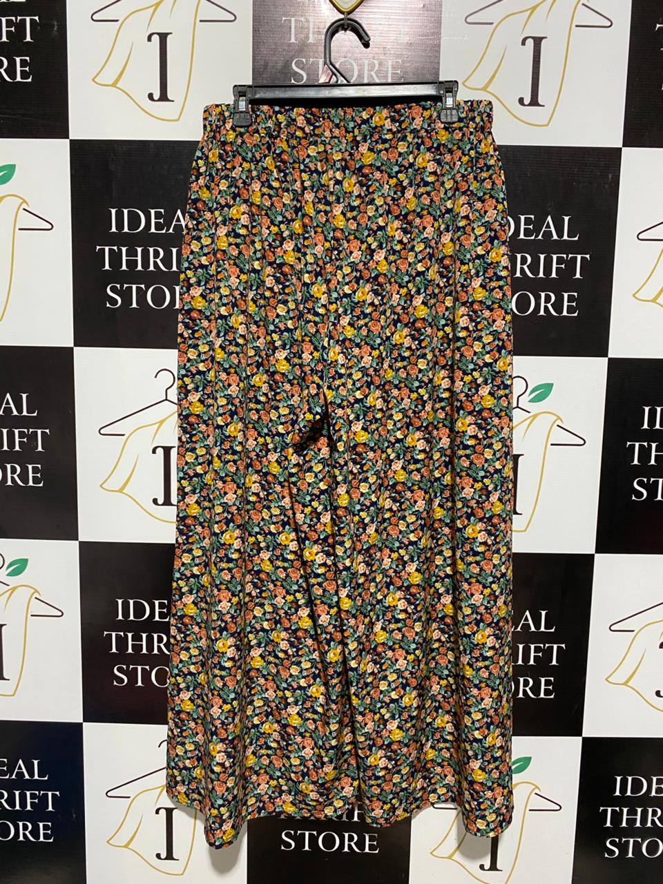 SHEIN |L| WAIST 30| B5| VINTAGE-STYLE FLORAL MAXI SKIRT WITH ELASTICATED WAISTBAND