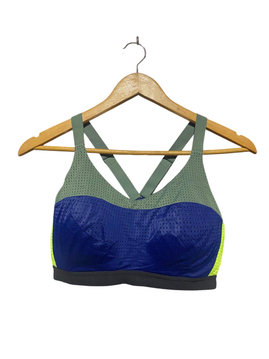 VICTORIA SPORT |M| BUST 15| B5| LADIES HIGH-IMPACT MESH OVERLAY COLOR-BLOCK SPORTS BRA