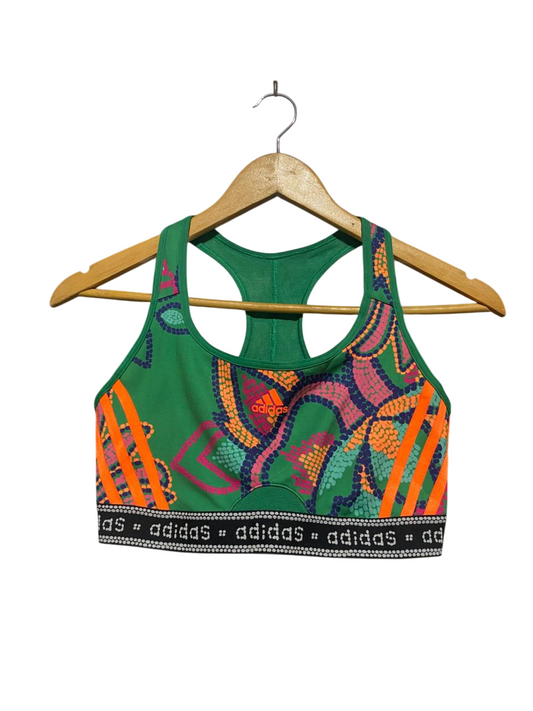 ADIDAS |M| BUST 14| B5| LADIES MULTICOLOR MOSAIC PRINT PERFORMANCE SPORTS BRA