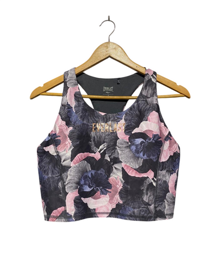 EVERLAST |L| BUST 16| B5| LADIES FLORAL PRINT PERFORMANCE RACERBACK SPORTS BRA