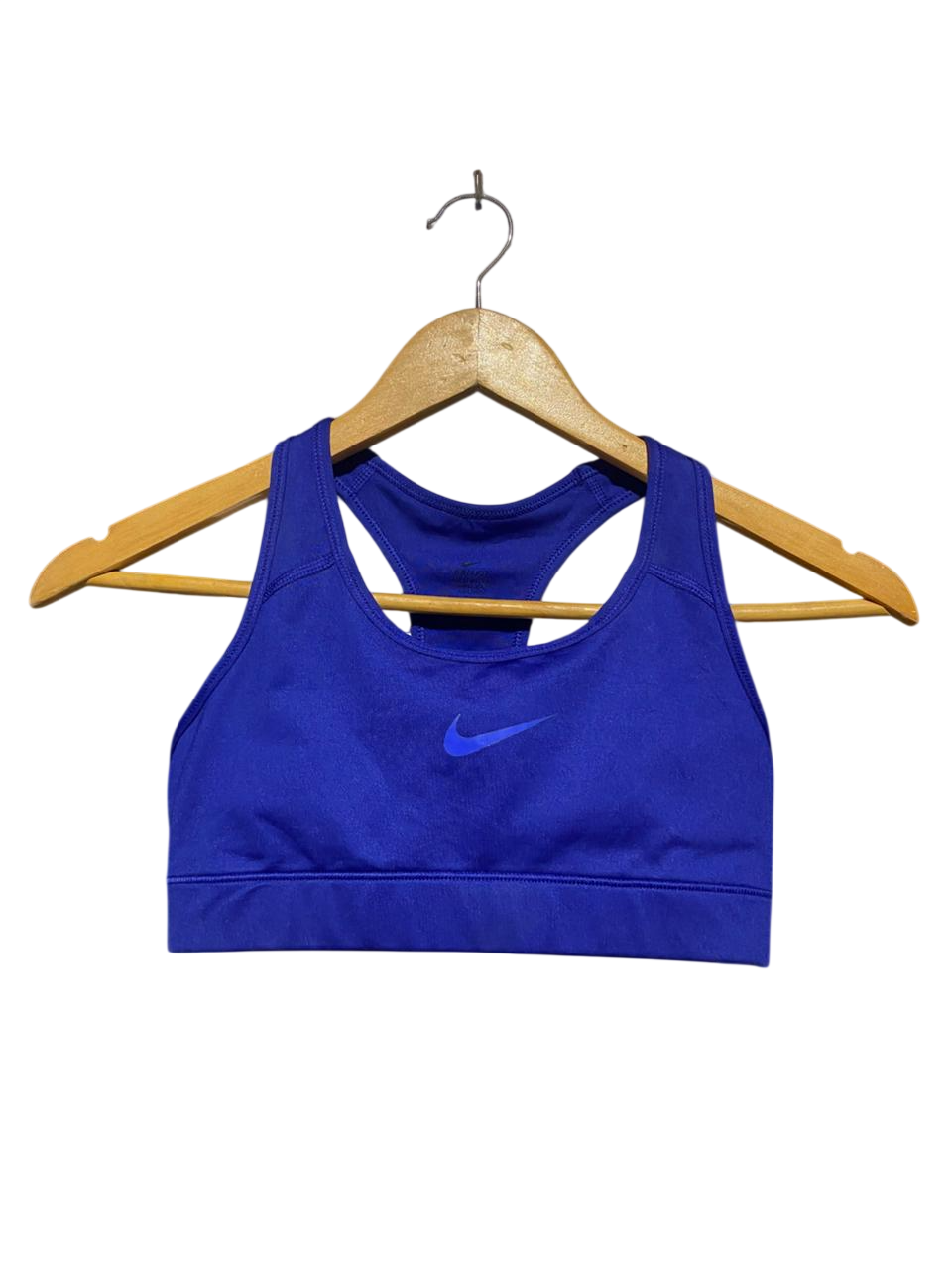 NIKE |XS| BUST 12|B5| LADIES DRI-FIT RACERBACK SPORTS BRA IN ROYAL BLUE