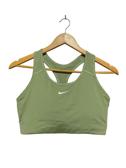 NIKE |L| BUST 15| B5| LADIES DRI-FIT RACERBACK SPORTS BRA IN PALE LIME GREEN