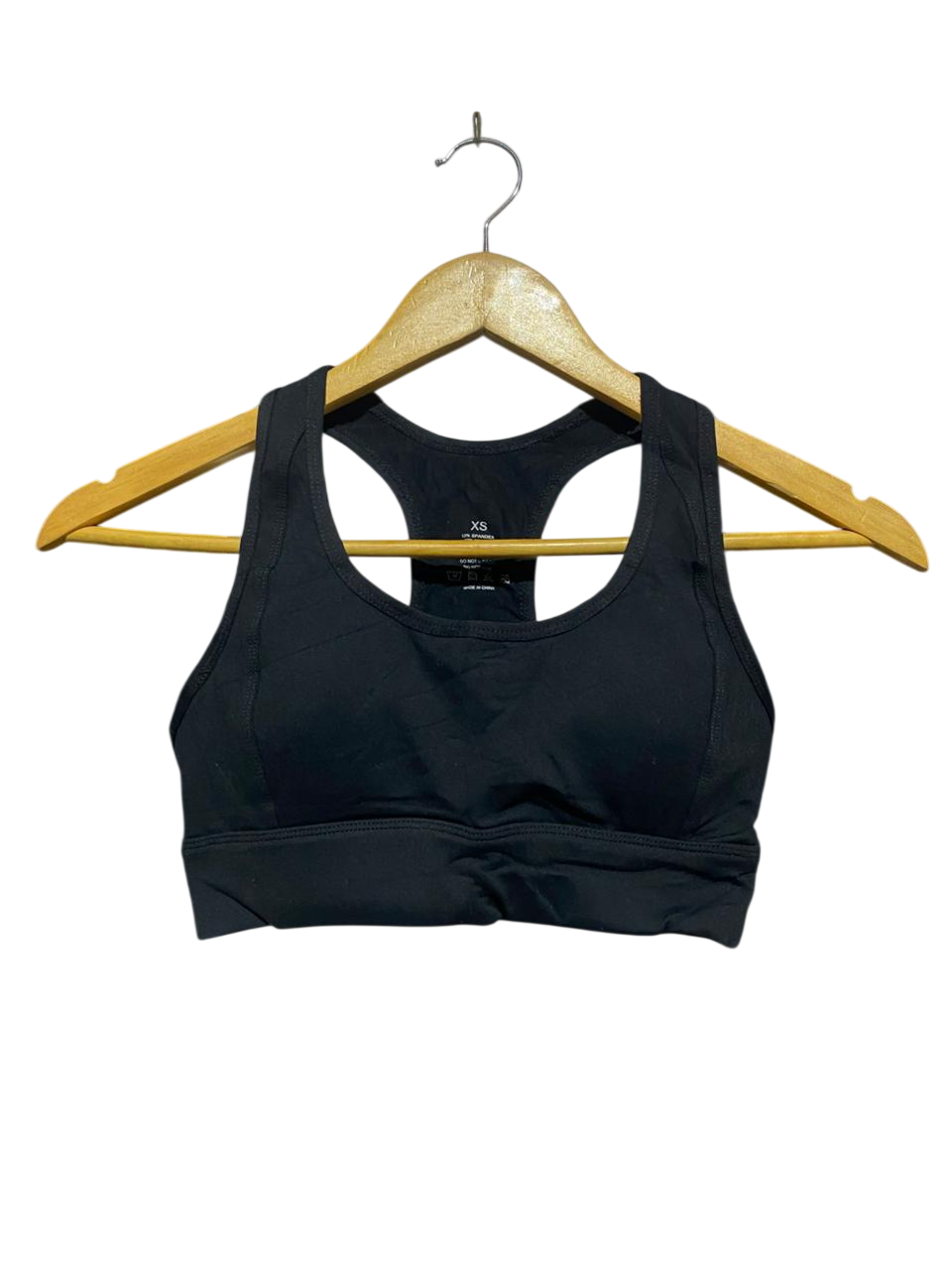 |XS| BUST 12| B5| LADIES BLACK RACERBACK PERFORMANCE SPORTS BRA