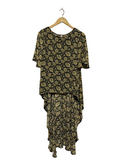 INDIKAH |L| BUST 19| B6| ELEGANT FLORAL PRINT HIGH-LOW HEM TUNIC DRESS