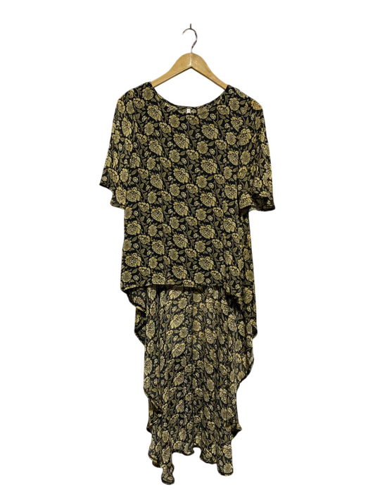 INDIKAH |L| BUST 19| B6| ELEGANT FLORAL PRINT HIGH-LOW HEM TUNIC DRESS