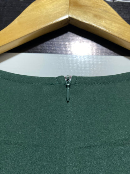 |L| BUST 20| B6| ELEGANT DARK GREEN LONG SLEEVE MAXI DRESS