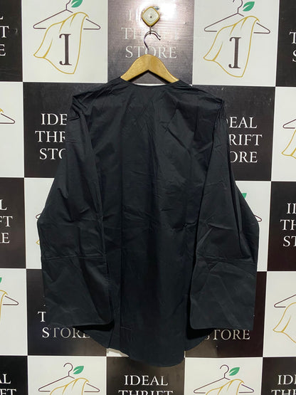 H&M |L| BUST 25| B6| CLASSIC BLACK LONG SLEEVE BUTTON-DETAIL TUNICS