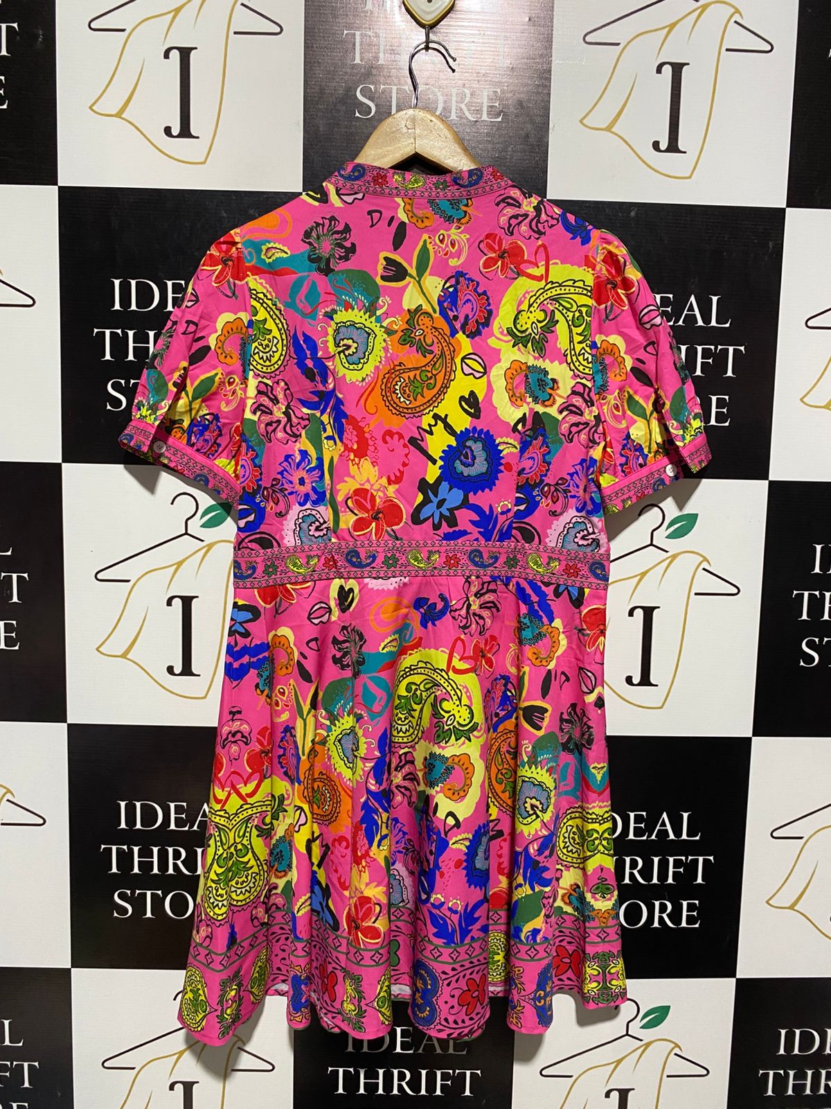SHEIN |L| BUST 19| B6| VIBRANT MULTICOLOR PAISLEY PRINT SHIRT DRESS