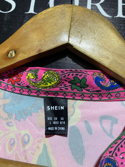 SHEIN |L| BUST 19| B6| VIBRANT MULTICOLOR PAISLEY PRINT SHIRT DRESS