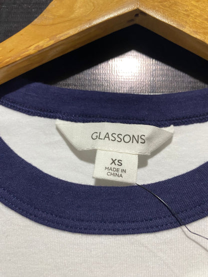 GLASSON |XS| BUST 13| B6| WHITE STAR GRAPHIC CROP T-SHIRT