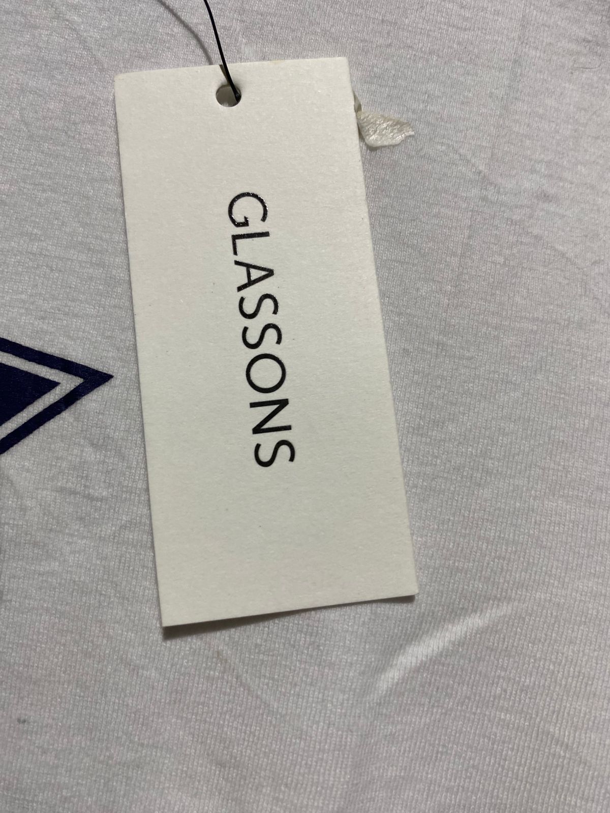 GLASSON |XS| BUST 13| B6| WHITE STAR GRAPHIC CROP T-SHIRT