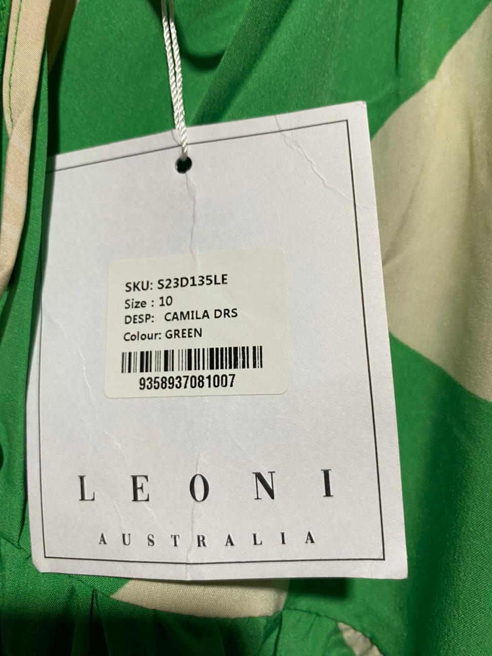LEONI |M| BUST 18| B6| GREEN AND CREAM FLORAL TIERED BABYDOLL DRESS