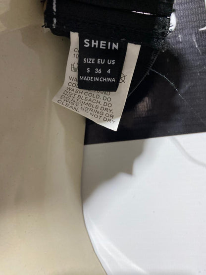 SHEIN |S| BUST 14| B5| HONEYBABY BRANDED LOGO BAND BLACK CROPPED BRALETTE TOP