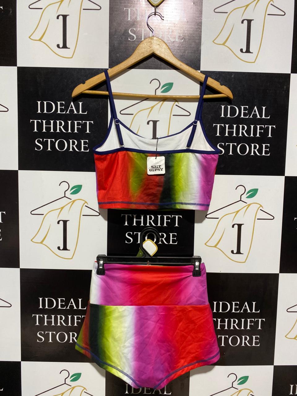 SALT GUPSY |L| B5| VIBRANT MULTICOLOR TIE-DYE TWO-PIECE SURF AND SWIM SET