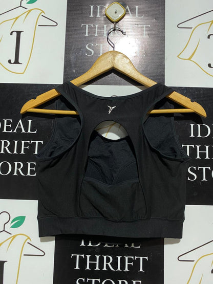 OLD NAVY |M| BUST 16| B5| XAVIVA PLUS SIZE BLACK KEYHOLE BACK PERFORMANCE SPORTS BRA