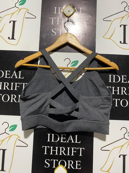AB |M| BUST 16| B5| WOMEN'S CHARCOAL GREY HEATHERED PERFORMANCE SPORTS BRA
