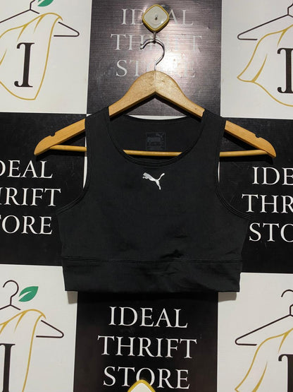 PUMA |XS| BUST 12| B5| WOMEN’S TRAINING CROP TOP SPORTS BRA - BLACK