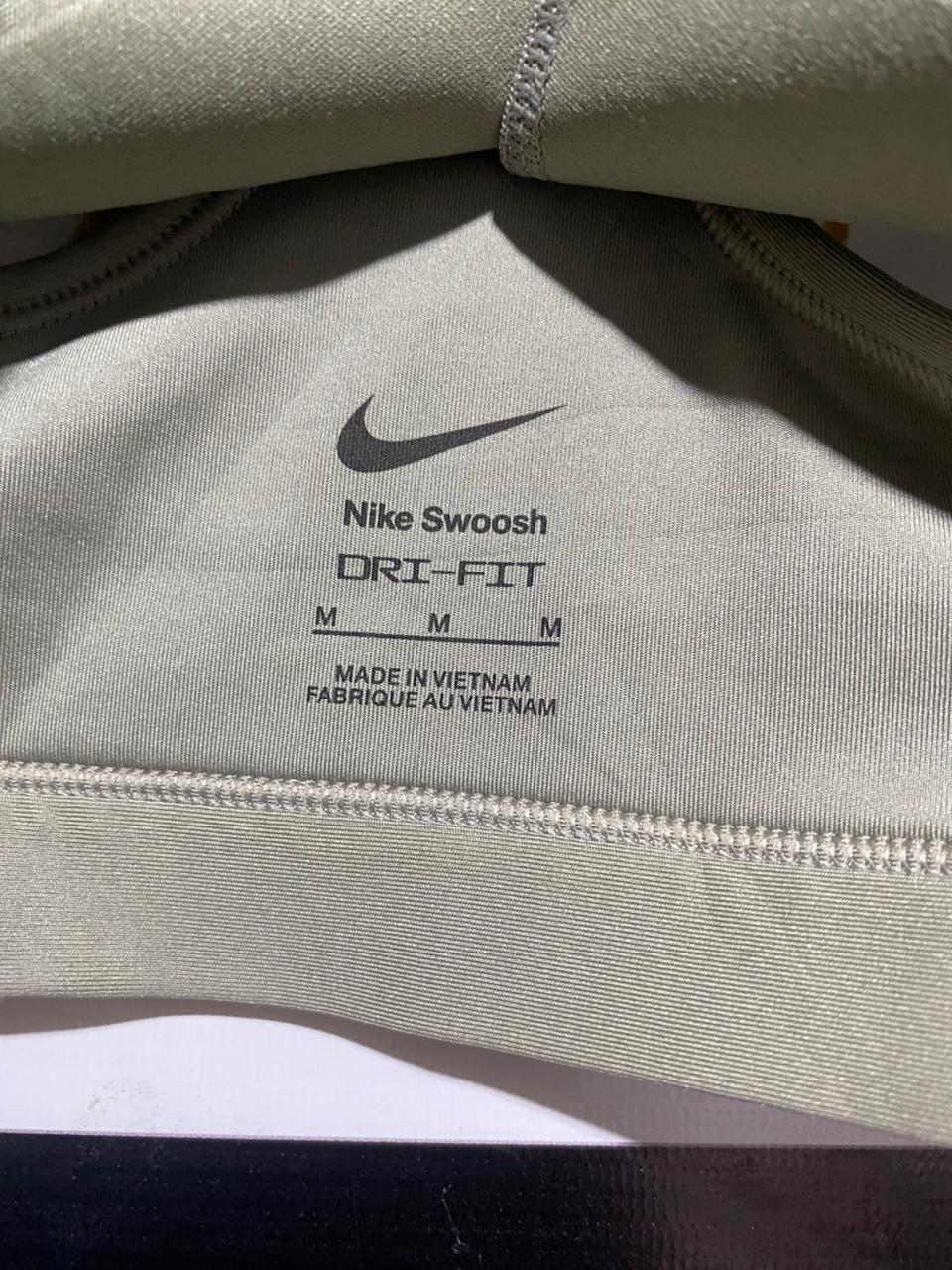 NIKE |M| BUST 14| B5| LADIES DRI-FIT RACERBACK SPORTS BRA IN OLIVE GREEN