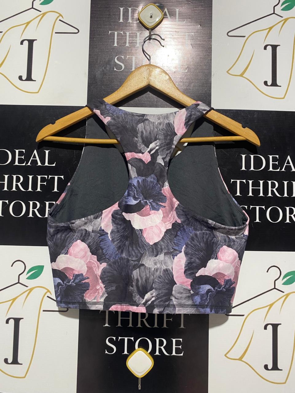 EVERLAST |L| BUST 16| B5| LADIES FLORAL PRINT PERFORMANCE RACERBACK SPORTS BRA