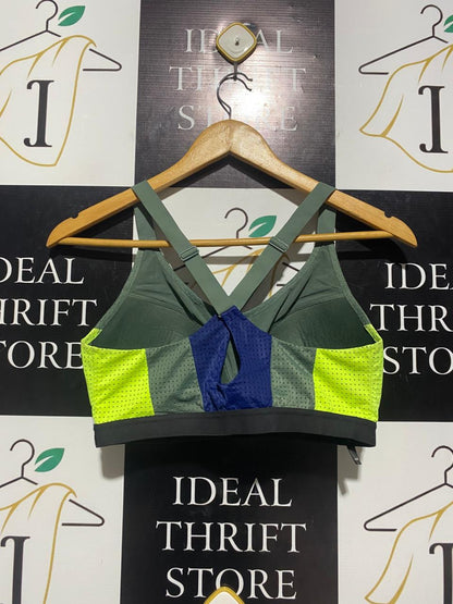 VICTORIA SPORT |M| BUST 15| B5| LADIES HIGH-IMPACT MESH OVERLAY COLOR-BLOCK SPORTS BRA