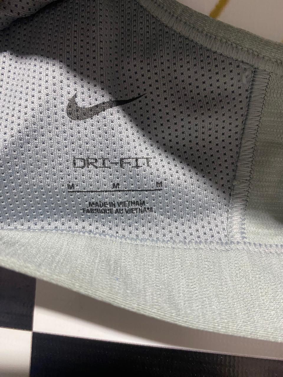 NIKE |M| BUST 14| B5| LADIES DRI-FIT ZIP-FRONT ADJUSTABLE SPORTS BRA IN SAGE HEATHER
