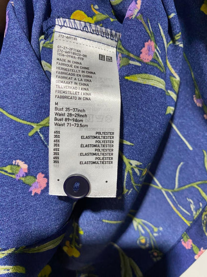 UNIQLO |M| B5| ELEGANT NAVY BOTANICAL SATIN PYJAMA SET