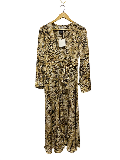 COOPER ST |M| BUST 17| B6| SNAKESKIN PRINT FAUX WRAP MAXI DRESS WITH BELT