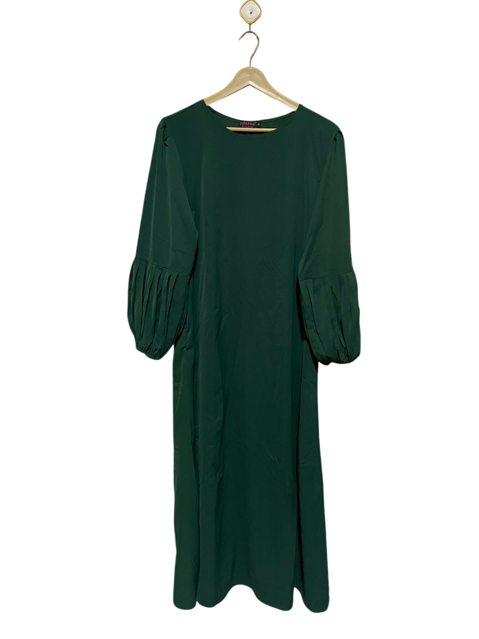 ODETUS |L| BUST 20| B6| ELEGANT EMERALD GREEN PUFF SLEEVE MAXI DRESS
