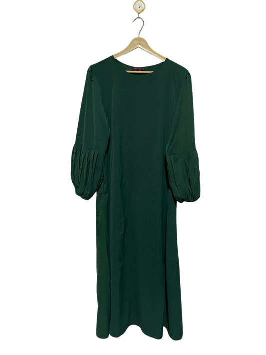 ODETUS |L| BUST 20| B6| ELEGANT EMERALD GREEN PUFF SLEEVE MAXI DRESS