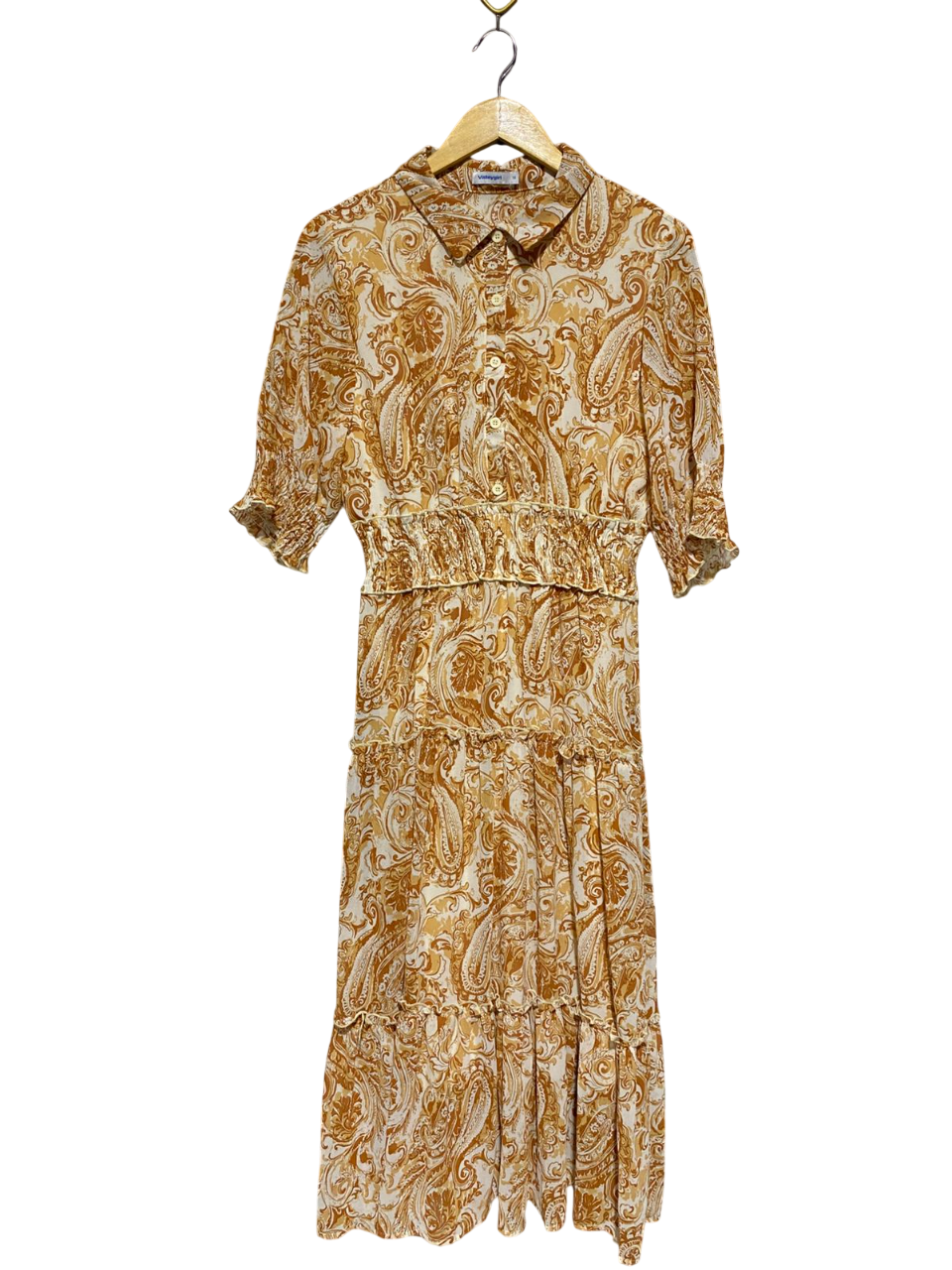 VALLEY GIRL |M| BUST 17| B6| PAISLEY PRINT TIERED MAXI DRESS