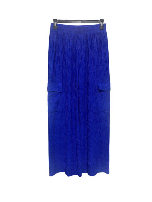|M| WAIST 26| B6| LEE COBALT BLUE TEXTURED CARGO MAXI SKIRT