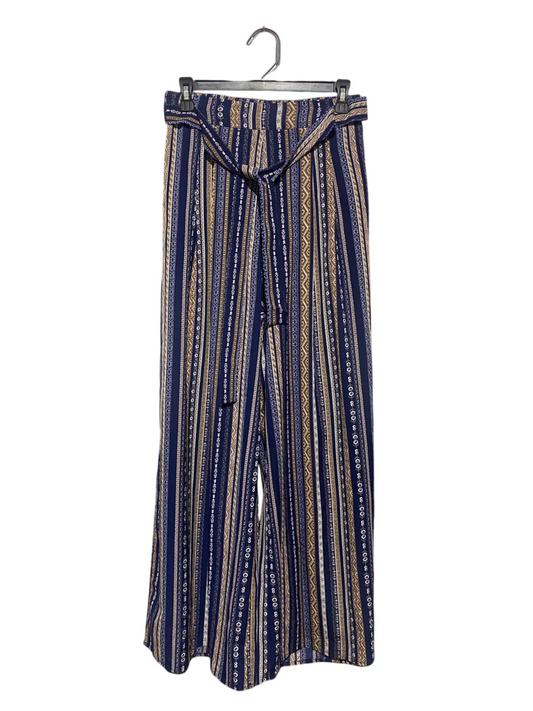 LORRAINE |M| WAIST 26| B6| BOHEMIAN TRIBAL PRINT BELTED WIDE LEG PANTS